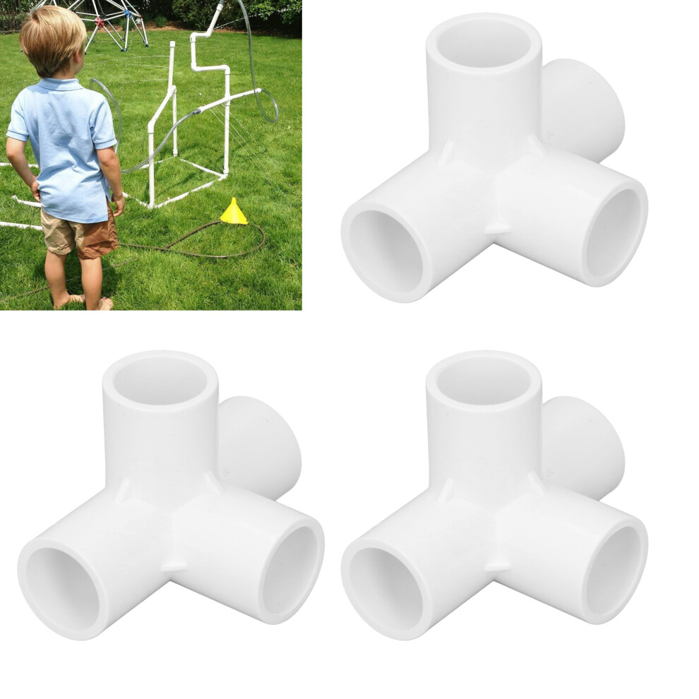 10Pcs Pvc 25Mm 4 Way Elbow Pipe Connectors For Furniture In White 9401357352698