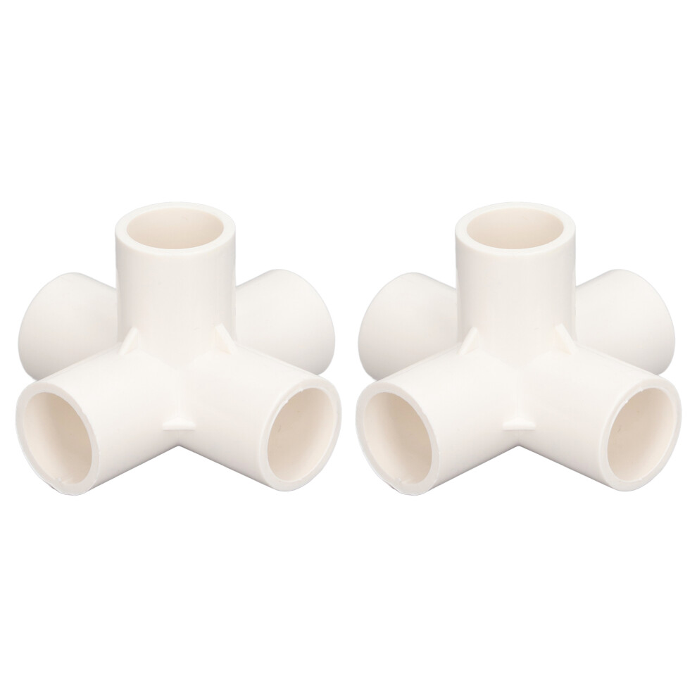 White Pvc 25Mm Pipe Fitting 5 Way Elbow Connector For Greenhouse & Furniture 8401357352750