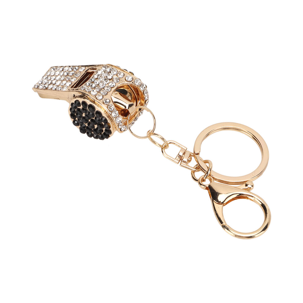 Zinc Alloy Diamond Whistle Keychain Bag Ornament - Black-image-OPC-PMP5DW9-NEW