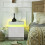 Homcom HOMCOM High Gloss Bedside Table with LED Light and 2 Drawers, White 1