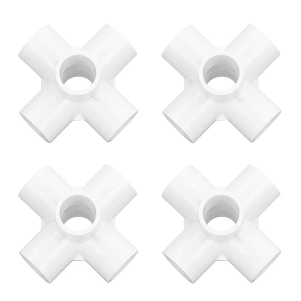 Pack Of 10 Pvc 6 Way Pipe Elbow Connectors 20Mm Inner Diameter White 3181357356556