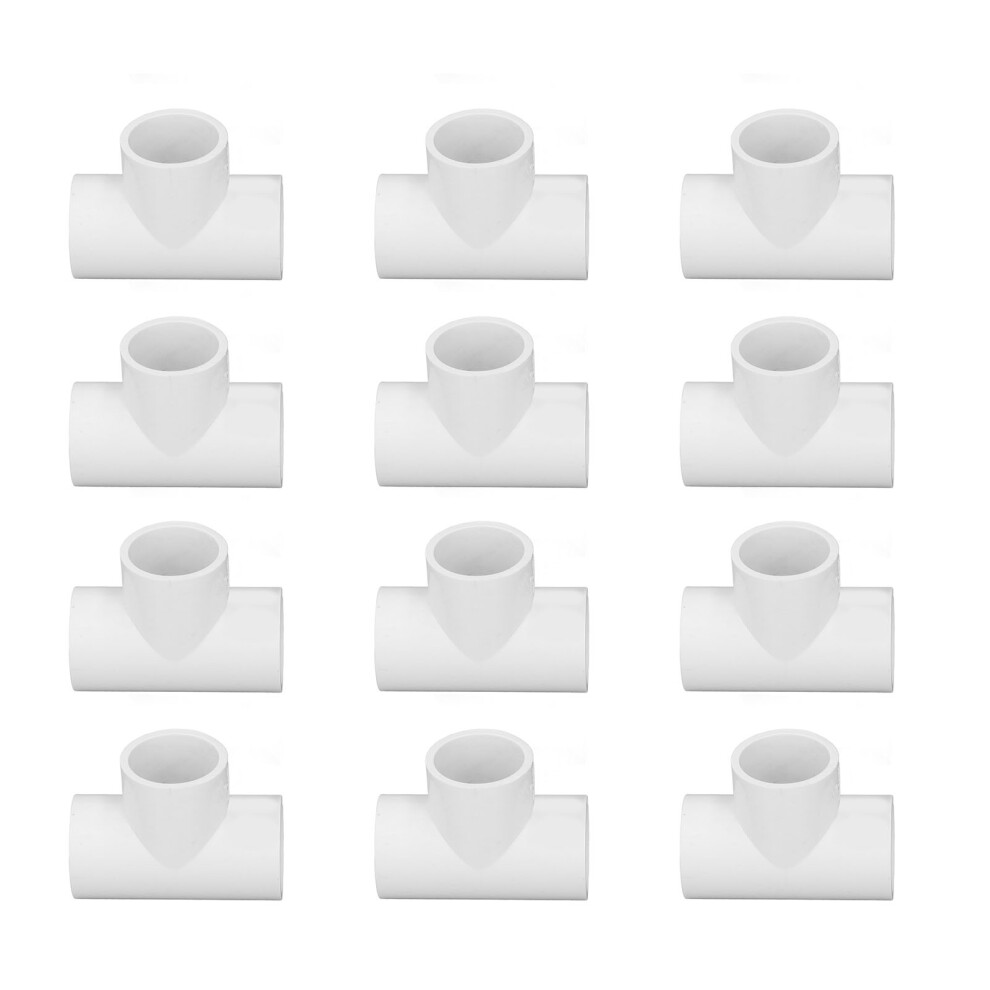 12Pcs Pvc Tee Pipe Fittings 32Mm Id Plastic Equal Diameter Joints Adapter 4921357356571