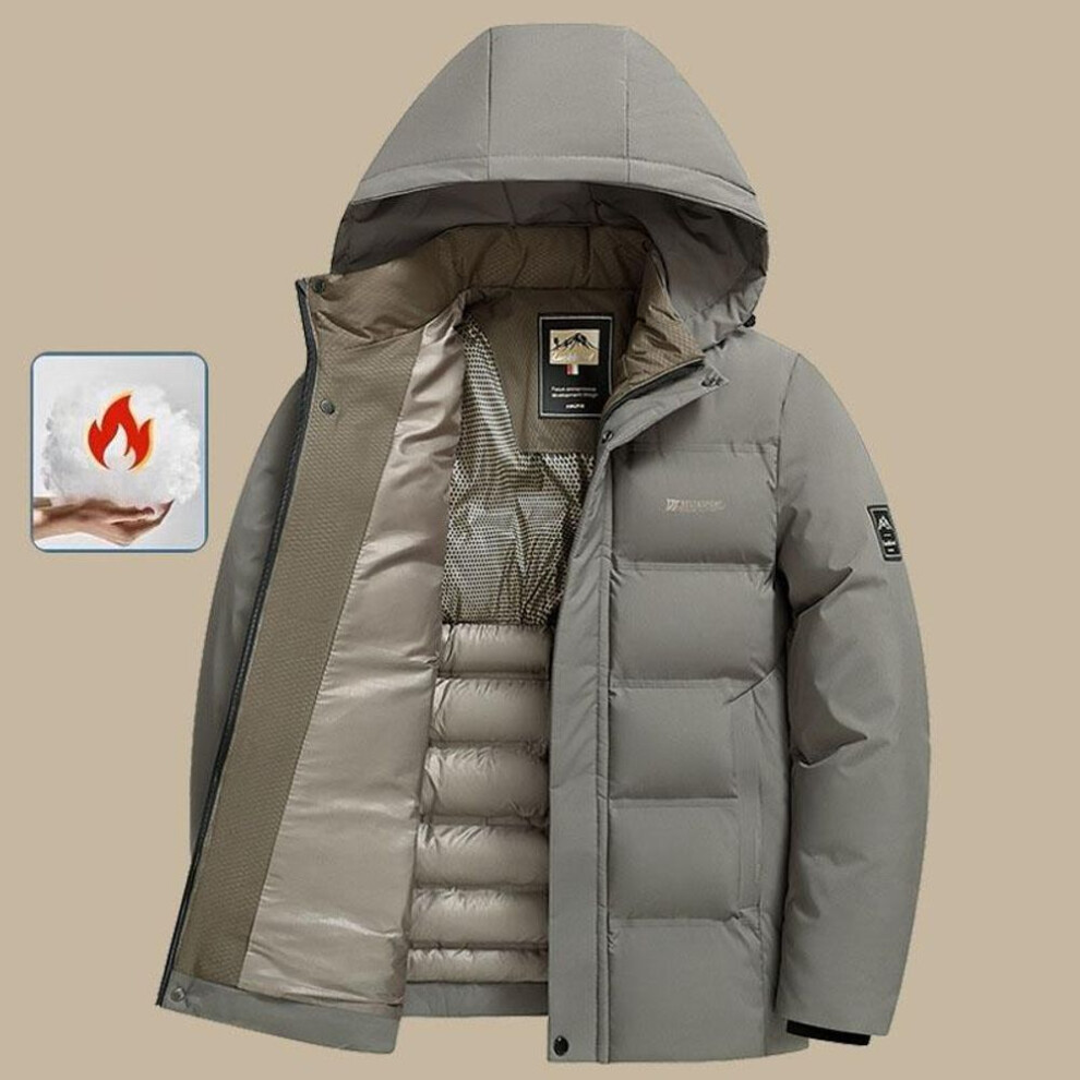 (grey, XXL) Men's Thick And Warm Cotton Jacket For Autumn And Winter Business And Casual Men's Cotton Jacket Top Clothes-image-OPC-PMP5GT9-NEW