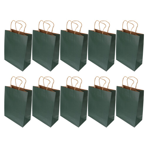 10 Pezzi Borsa Kraft Con Manici Per Imballaggio