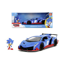 Jada Diecast Sonic The Hedgehog - Sonic with Lamborghini Veneno - 1:24 Scale Collection