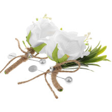 2 Unidades Coroas De Noivo Buquês Rosas Boutonnieres