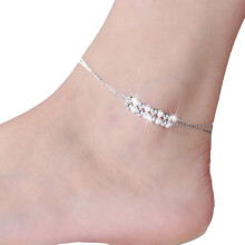 Bracelete De Tornozelo Corrente Com Prateadas Vintage