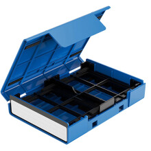 Hard Drive Storage Box Dust-Proof Case With Stand For SSD External Drives 6.38x4.62x1.45 Inches Blue