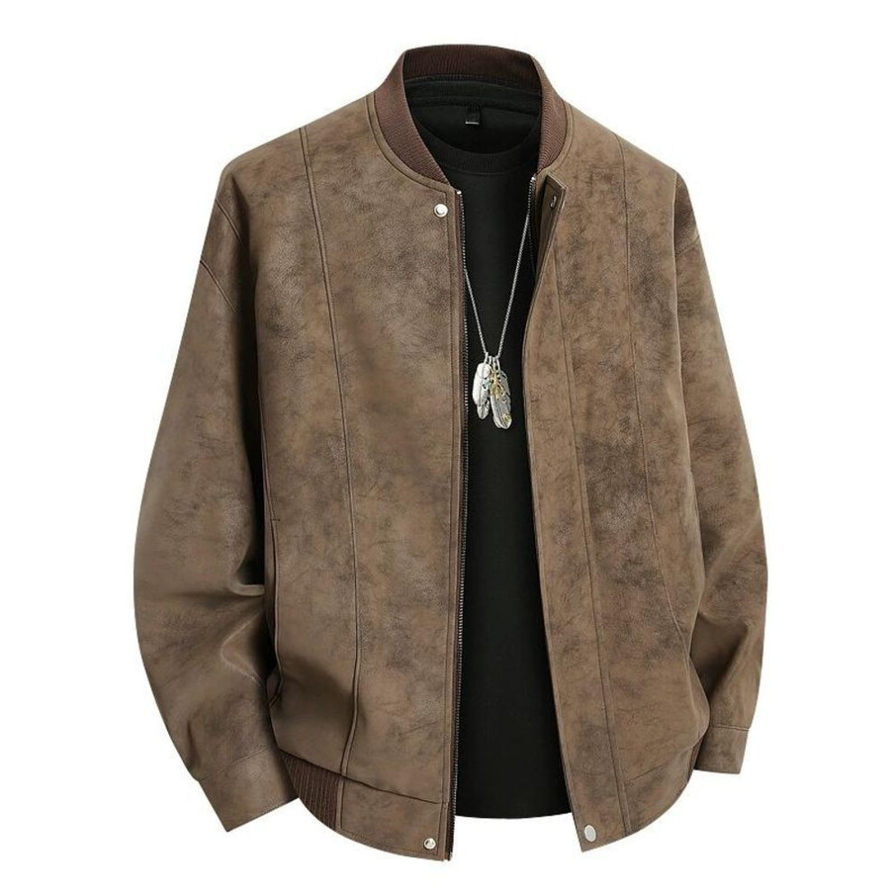 (coffee, XS) Leather Jacket Men Suede Coats Spring Windbreaker Oversized 6xl 7xl 8xl Plus Size Street Moto Autumn Brand Waterproof Softshell-image-OPC-PMP5W66-NEW