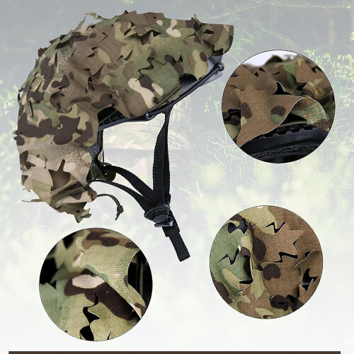 Combat Helmet FAST-Style Camouflage Leaf-Cut Pattern Military-Grade 2