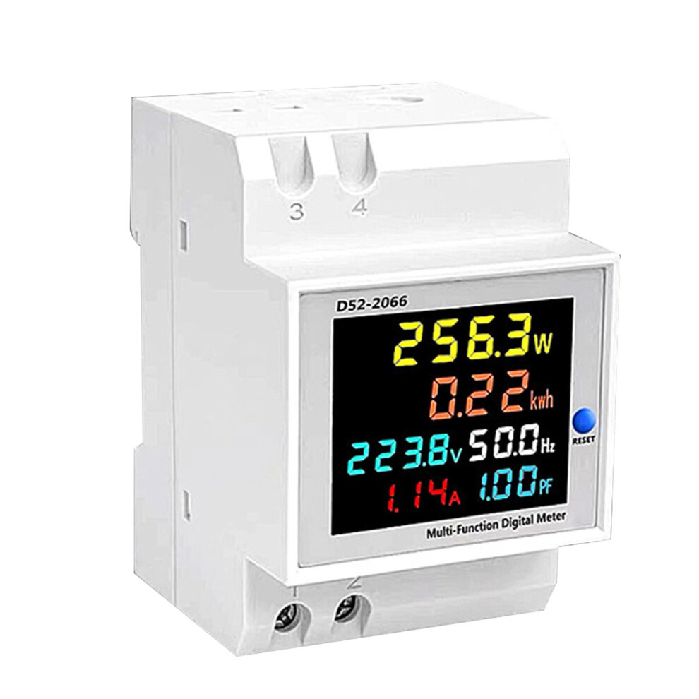 Electric Energy Frequency Meter Din Rail Mounted Voltage And Current Monitor Easy To Use 9084446727821