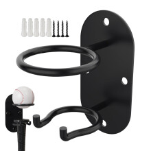 Baseball Bat Wall Bracket Wall Mount Bat Display 2-In-1 Heavy-Duty Metal Hangers Ring Holder