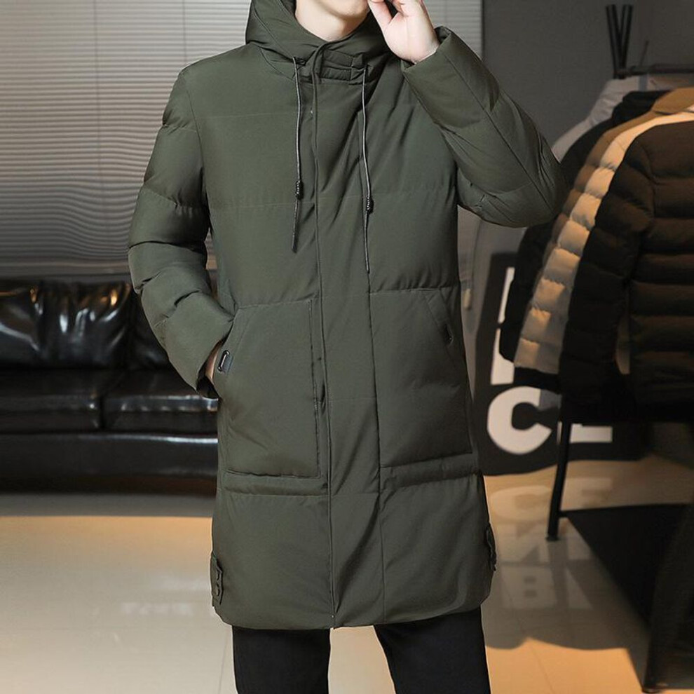 (green, M) Men Winter Hooded Long Parkas Thick Warm Jacket Plus Size Casual Warm Padded Puffer Jackets Male Windbreak Outerwear Coats-image-OPC-PMP5YNW-NEW
