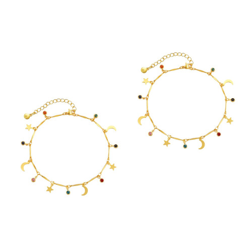 2 Peças Pulseira De Tornozelo Com E Para 1