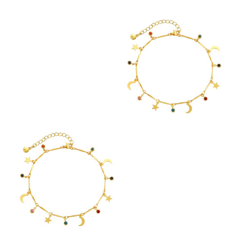 2 Peças Pulseira De Tornozelo Com E Para 2