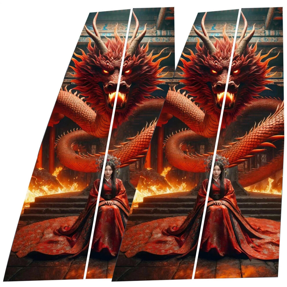 (G) 2Pcs Car Center Pillar Sticker Car Door Pillar Decals Wolf Engulfed Sticker Black 4069369212758
