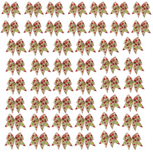 Weihnachtsband-Schleife mit gepunkteten Designs für Kränze-Khaki