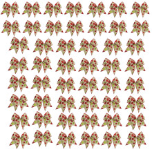 Pakket van 50 kerststrik met stippenaccessoire voor-Khaki