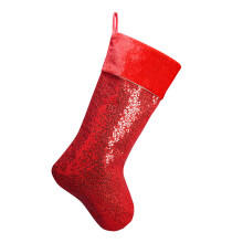 Kerstsok voor open haarden Decoratie Pailletten Geschenken-Rood