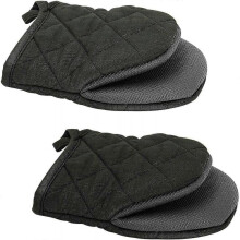 2024 2 Pcs Oven Gloves Non-slip Neoprene Heat Resistant Oven Gloves for Baking, Grilling, Barbecue (black