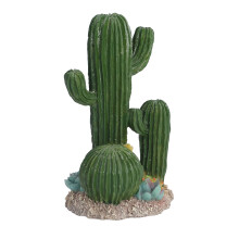 Realistic Resin Cactus Decoration with Succulents for Fish and Reptile Tanks
