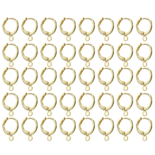 40 Unidades Para Pendientes Aro Dorado Accesorios
