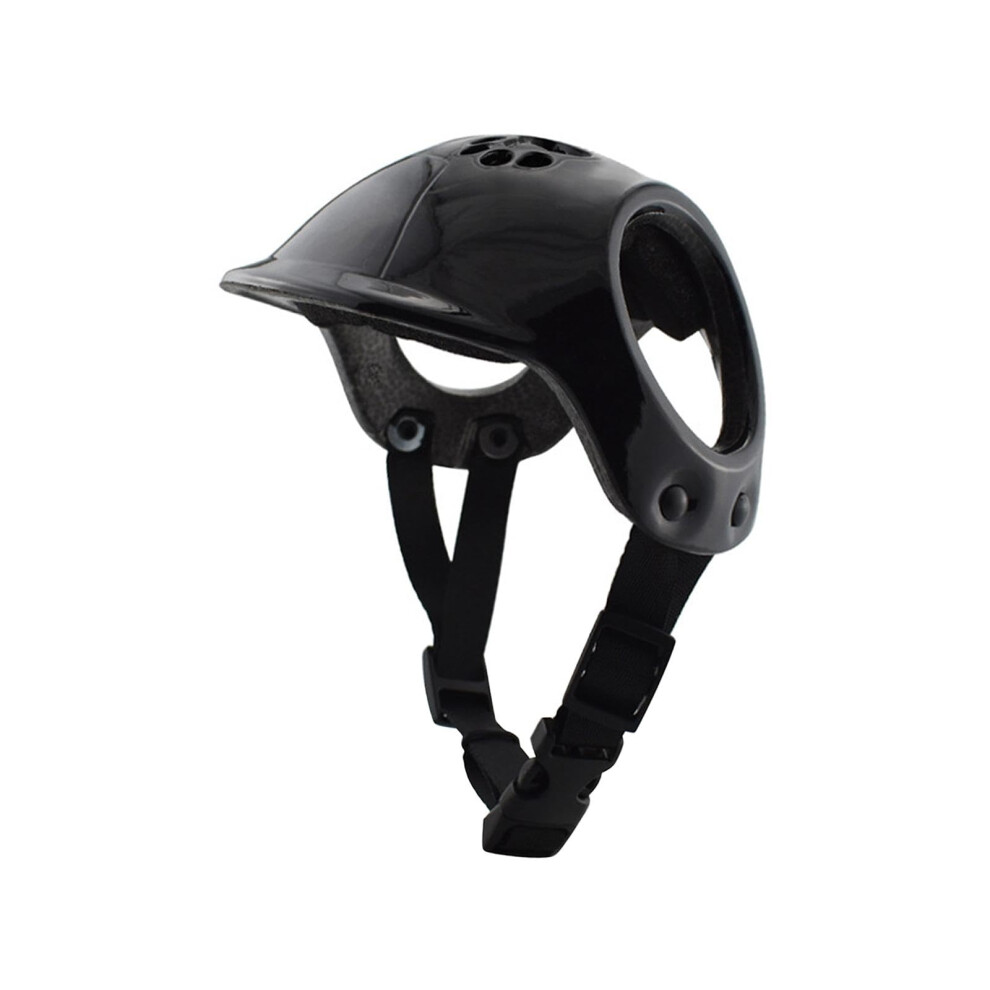 Pet Helmet Adjustable Dog Hard Hat Comfortable Outdoor Cap For Pug Bichon Frise Maltese Corgi Black 9354506646363