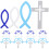 4 Ensembles Découpes Miniatures Thème Croix Poisson Pour Baptême 3