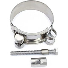 Adjustable 304 Stainless Steel Hose Clamp Set 2-Pack Fits 17-174 Millimeters Ideal for Exhaust Air Water Pipes
