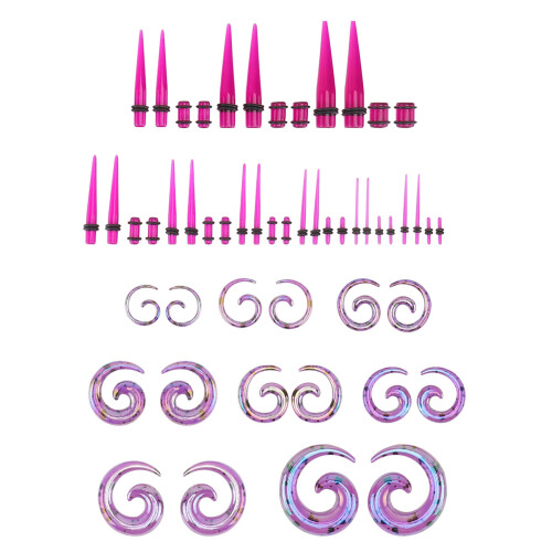 Set 52 Pezzi Espansore Auricolare In Acrilico 14G-12Mm 1