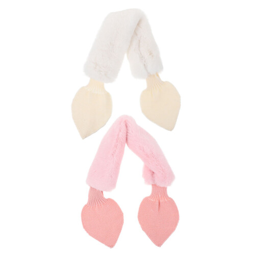 2 Cachecóis De Inverno Para Crianças, De Pelúcia, Quentes E 2