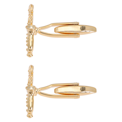2 Pares De Abotoaduras De Saxofone Douradas Para 2