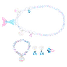Conjunto De Colar, Pulseira E Anel Estilo Doce De Sereia Bebê