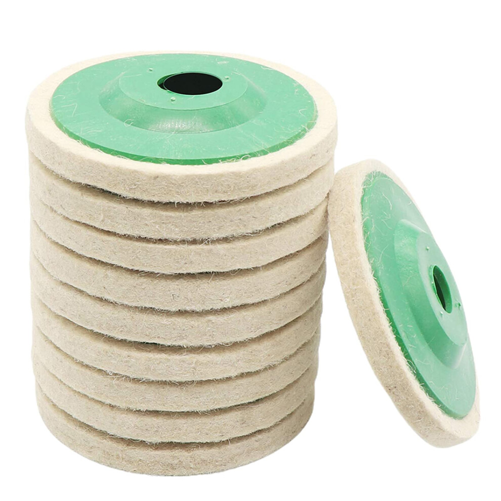 10 Pcs 4-Inch Round Wool Felt Disc Wheel Pads For 100Mm Angle Grinder Buffing Polishing 9067246462697