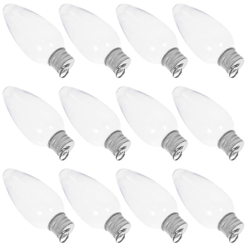 Kikidex (As Show, One Size) Candy Jars Bulb Shaped Bottle Transparent Party Favor Containers Christmas Favors 35Ml Storage 12Pcs