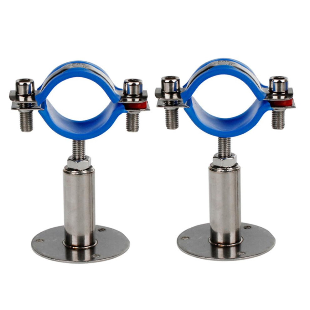 Gas Hose Clamp Brackets 2-Pack Adjustable Stainless Steel For Pipes Plumber Clips For Automotive Use Silver 9084446728835