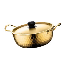 Practical Stainless Steel Noodles Pot Ergonomic-18cm gold