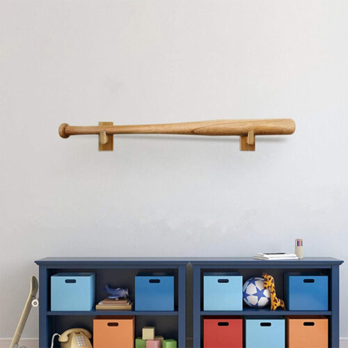 Baseball Bat Wall Mount Rack Horizontal Display Brackets With Felt Liner Display Case 1