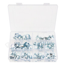 65Pcs Hose Clamps Set Adjustable 7-18mm Galvanised Pipe Assortment For Fuel Injection And Exhaust Pipes