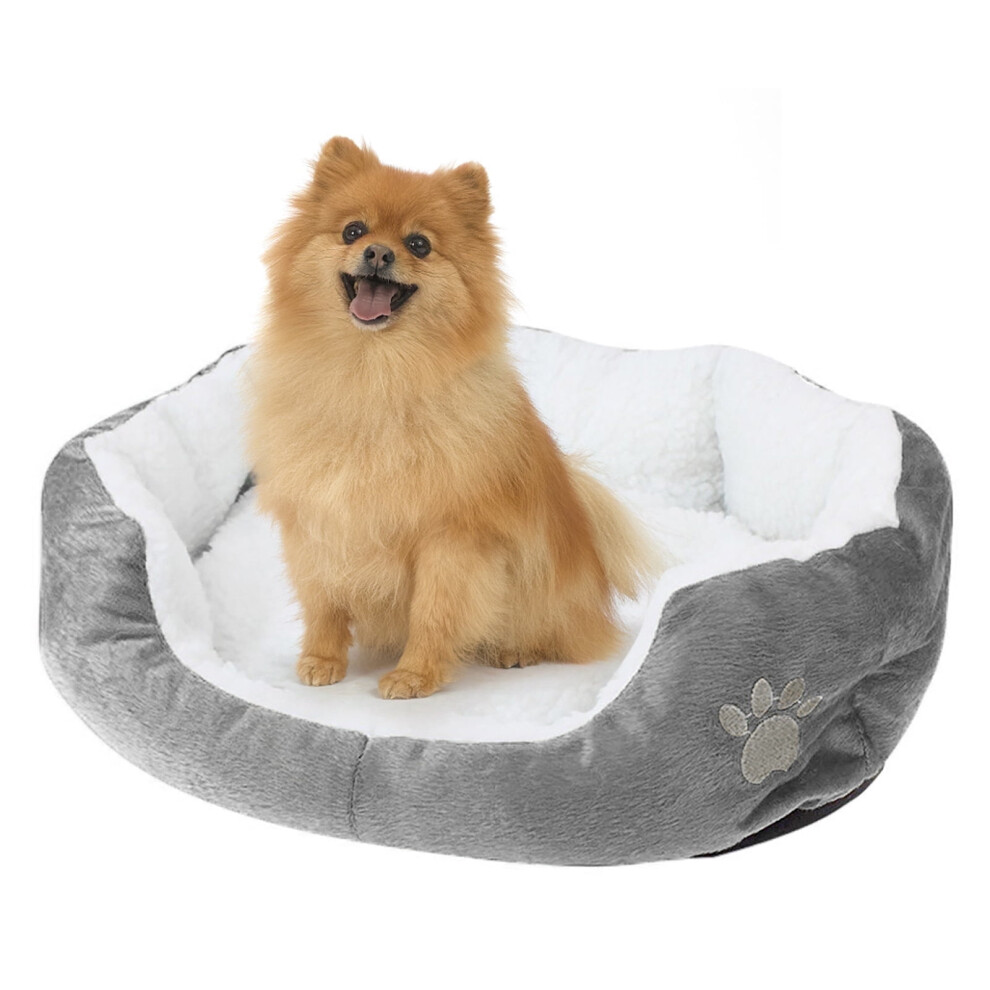 (Gray) Pet Bed, Self-Warming Indoor Puppy Cushion Doghouse Soft Fleece Pet Dog Cat Bed Gray
