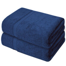 (Blue) Budget-Friendly Pack of 2 Extra Large Bath Sheets, 75x145cm, 500 GSM Cotton Gift Thick Set Towels disposable face wear-resistant bath towel