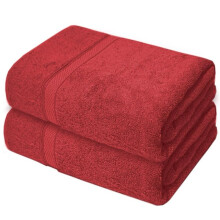 (Red) Budget-Friendly Pack of 2 Extra Large Bath Sheets, 75x145cm, 500 GSM Cotton Gift Thick Set Towels disposable face wear-resistant bath towel