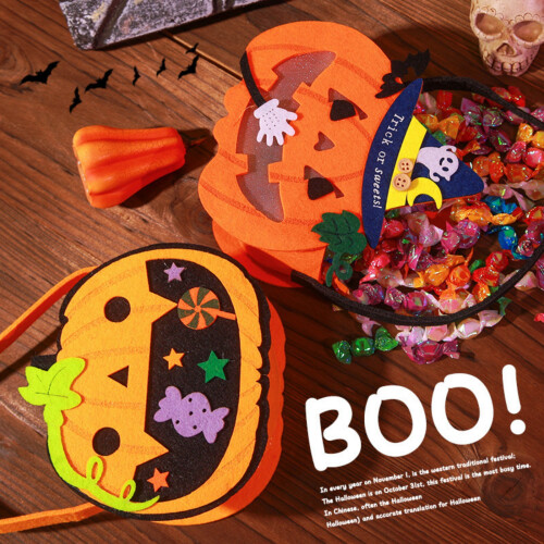 Halloweens Candy Pouch Soft Pumpkin Designs Home Organization-4 1