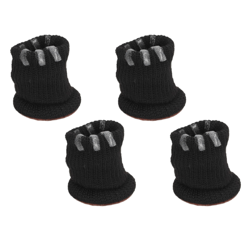 4Pcs Black Elastic Leg Socks For Chair Floor Protection Non-Slip 6941357368969
