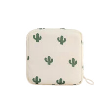 Period Bag Beige Portable Sanitary Pad Storage Tampon Pad Holder Tampon Organizer Pouch Zipper Bag for School Teen Girls