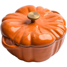 Shallow Casserole Dish With Lid Cast Iron Saucepan Cast Iron Dutch Oven Pumpkin Shape Nonstick Stew Pot With Handles 1.5L