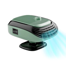 Portable Heater for Car 120W Defogger and Defroster, 360 Degree Rotation, 12V Auto Demister, Fast Heating Fan, Green