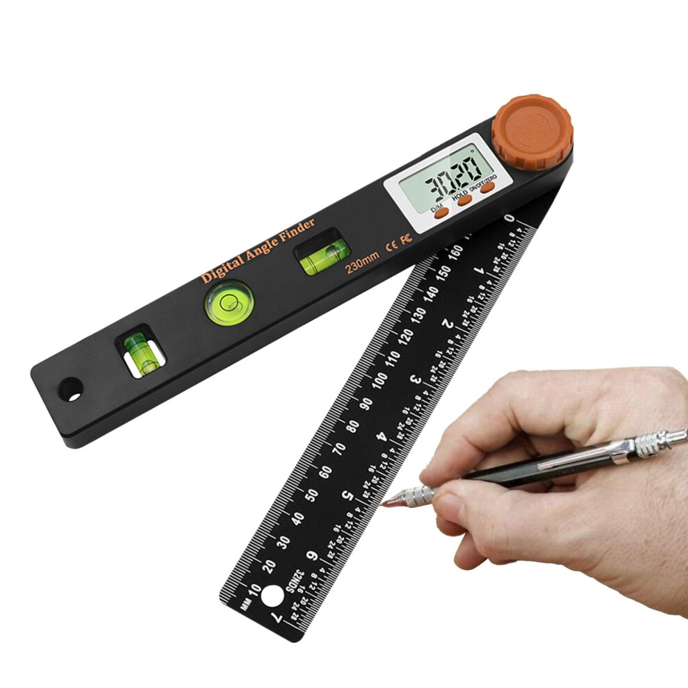 Digital Angle Finder 7-Inch Lcd 230Mm Gauge | 4-In-1 Digital Ruler Protractor For Woodworking And Construction 9067246463502