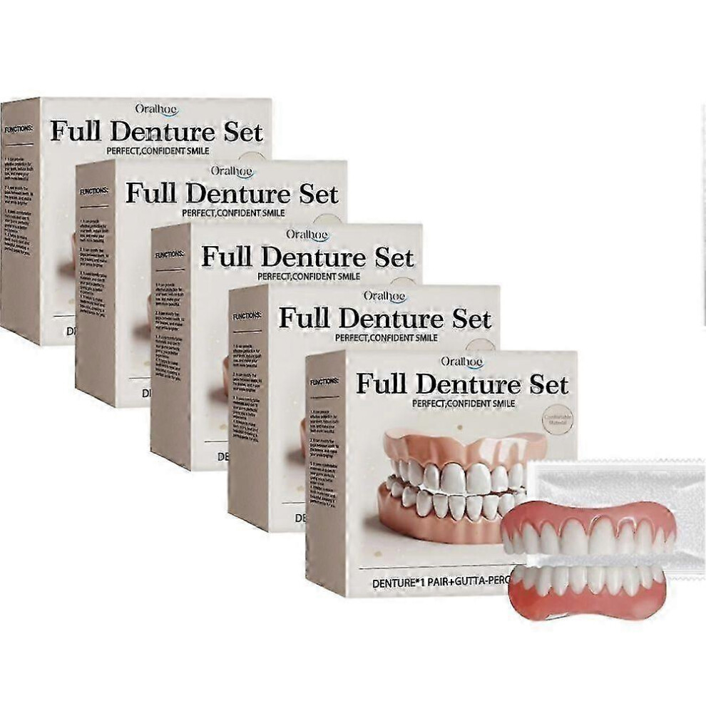Kikidex (As Show, 2Boxes) Advanced Customized Full Denture Set, Silicone Reline Denture Set