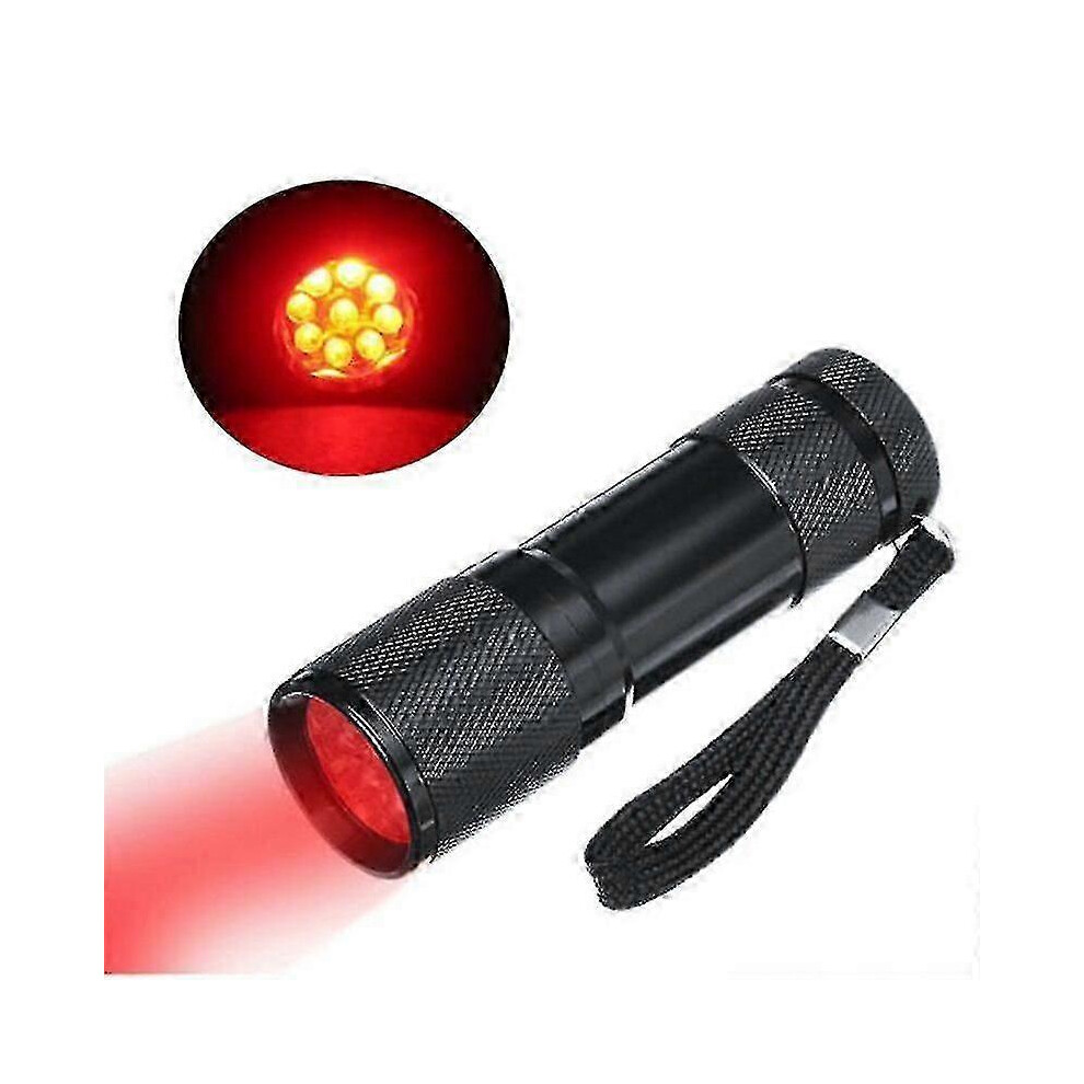 Kikidex (As Show, One Size) Powerful Mini Pocket Flashlight For Hunting - 9 Led 670Nm Light Torch Red
